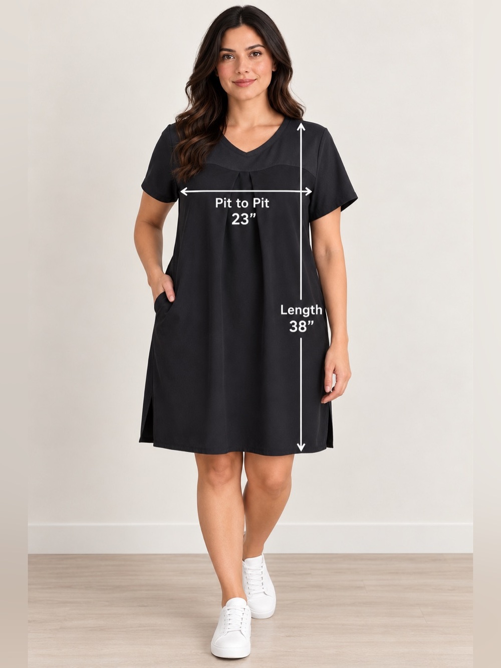 Columbia Women’s Black Short Sleeve Knee Length Dress Size L Pockets
